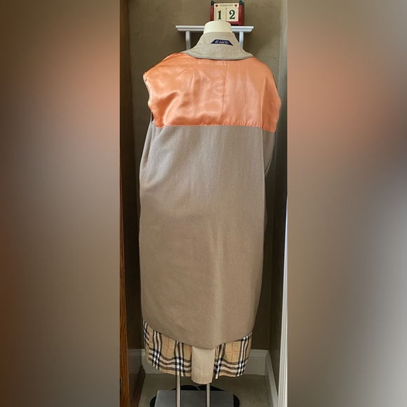 Bradley Jons Insulated Double Breasted Belted Trench Coat Men 42R Wool Lined Tan - Picture 15 of 16